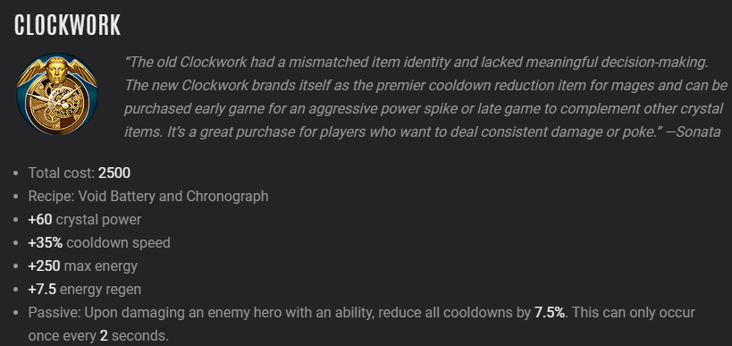 vainglory 2.9 clockwork